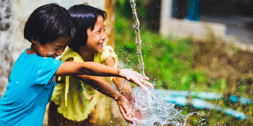 Children playing in a rural village